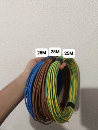 3 rollos Cable 25M Eléctrico H07Z1-K  herramientas