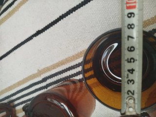 Juego Vintage Cristal ámbar jarra 5 Vasos cubitera