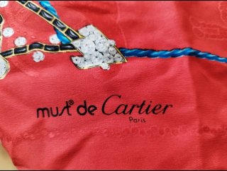 Foulard Must de Cartier Paris Seta Rosso