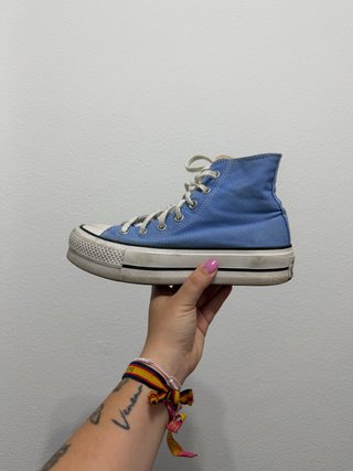 Converse plataforma azules talla 36.5