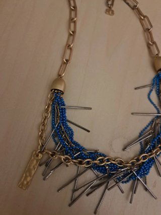 Collar Gargantilla Azul y Dorado