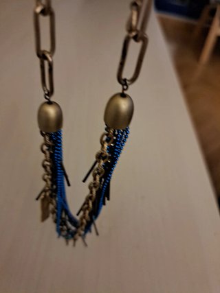 Collar Gargantilla Azul y Dorado