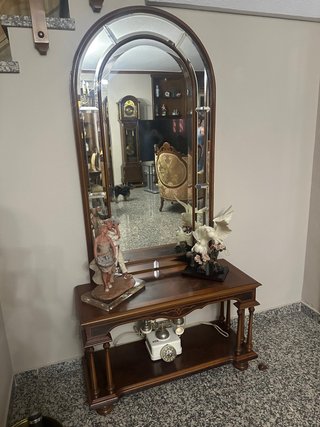Mueble de Entrada Clásico Madera y Cristal