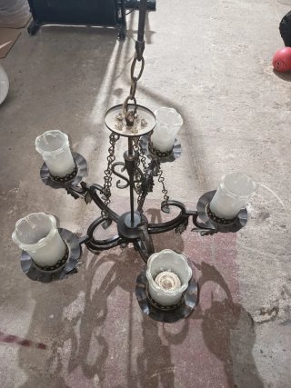 Lámpara de techo metal y cristal