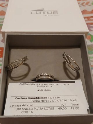 Conjunto Anillo y  pendientes Lotus silver