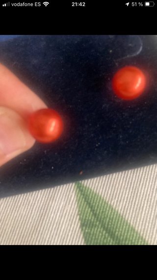 Pendientes Perlas Rojas Majorica