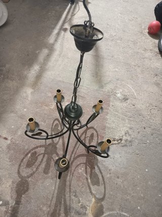 Lámpara de araña negra de metal
