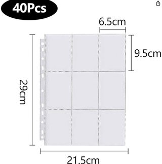 Fundas para cromos Panini 9 espacios 40 Pcs