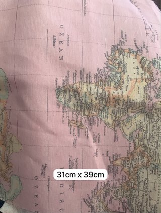 Tela con mapa del mundo rosa