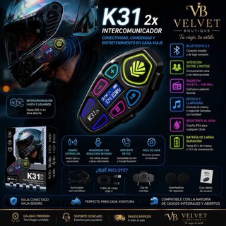 K31 2x Auriculares Casco Moto