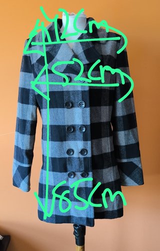 Abrigo Green Coast cuadros azul S