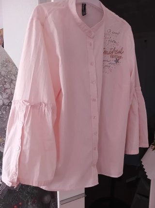 Camisa Jean Pascale Talla XL/42 Rosa Bordada