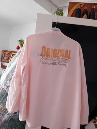 Camisa Jean Pascale Talla XL/42 Rosa Bordada