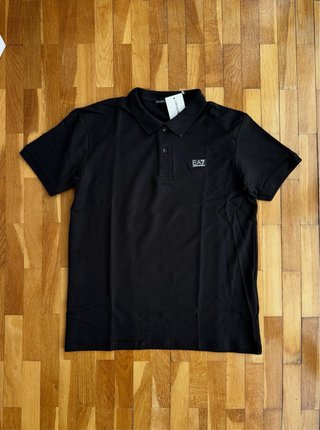 EA7 Polo Hombre Negro y Blanco