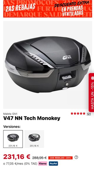 Baúl Givi V47 Monokey