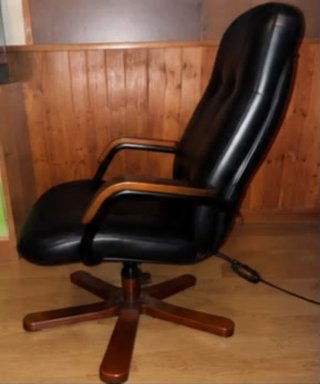 Sillón masaje relax piel negra