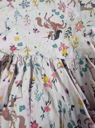 Vestido niña estampado unicornios T5