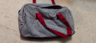 Bolso Rayas Azul y Rojo