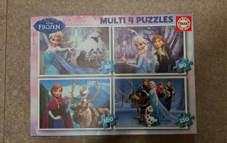 Pack 4 Puzzles Frozen Educa 50-80-100-150 piezas