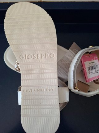 Sandalias Gios Eppo T:39 Piel blanca/Oro