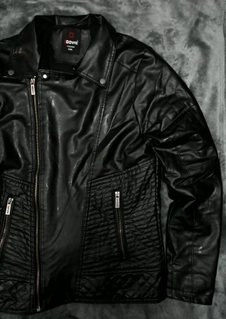 Cazadora Biker Negra Dovre Talla XXL