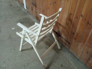 4 Sillas plegables de madera blancas