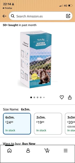 Red de seguridad para gatos 6x3m