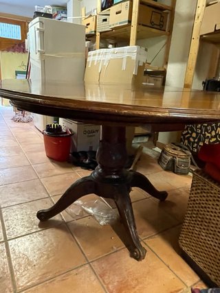 Mesa comedor redonda extensible madera