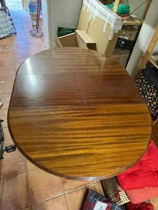 Mesa comedor redonda extensible madera