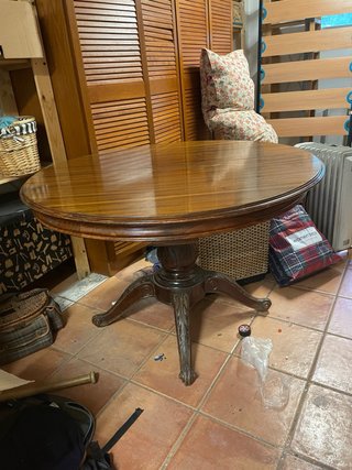 Mesa comedor redonda extensible madera