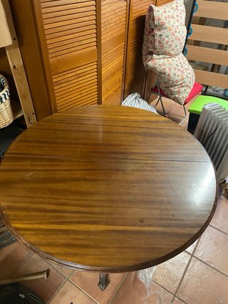 Mesa comedor redonda extensible madera