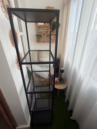 Estantería VITTSJÖ Ikea Metal Cristal Negra