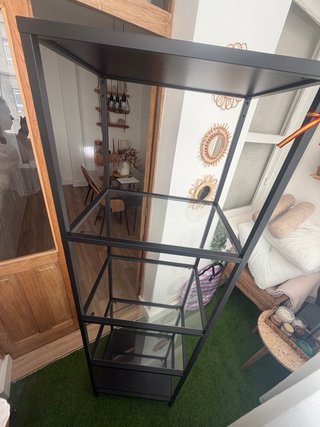 Estantería VITTSJÖ Ikea Metal Cristal Negra