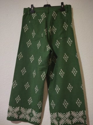 Pantalón Zara Lino Verde Estampado