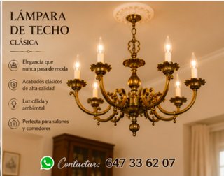 Lámpara de Techo Clásica Dorada