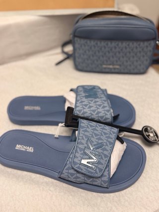 Michael kors slides mk palmer blue