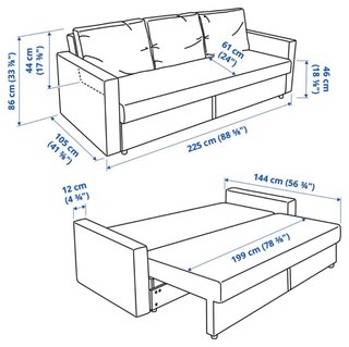 Sofá Cama IKEA FRIHETEN 3 Plazas Gris Oscuro