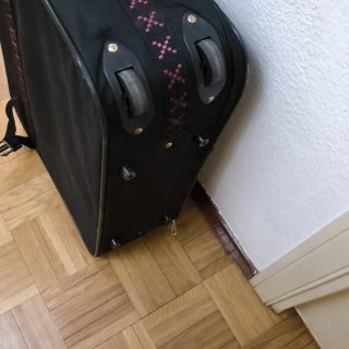 Maleta Skyflite Negra con Detalles Rosas