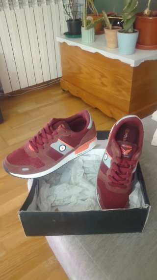 Tenis Polinesia Rojo y Gris Talla 40