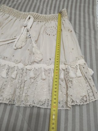 Falda boho encaje de Azara París, talla S/M