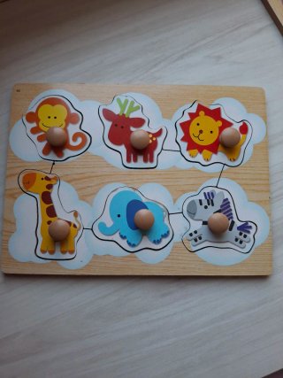 Puzzle madera animales 6 piezas