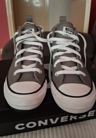 Zapatillas Converse All Star Grises polipiel