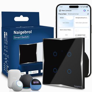 Interruptor de luz inteligente WiFi de 4 lineas