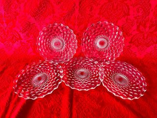Set 5 Piattini Vintage Lavorazione Rombi