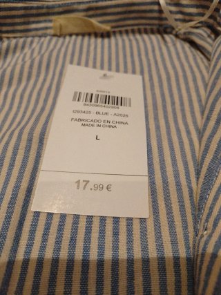 Camisa de rayas azul y blanco Talla L