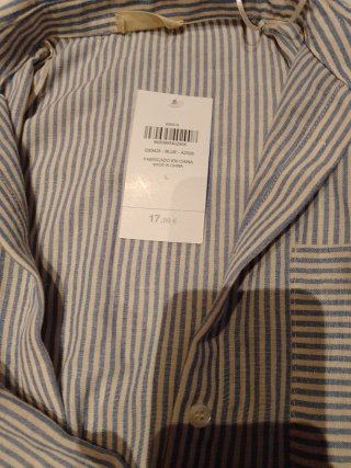 Camisa de rayas azul y blanco Talla L