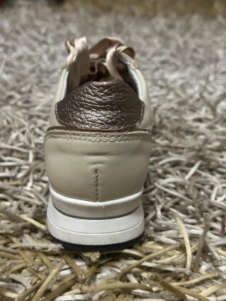Zapatillas terciopelo beige y oro