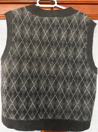 Chaleco de punto Zara argyle gris sin estrenar