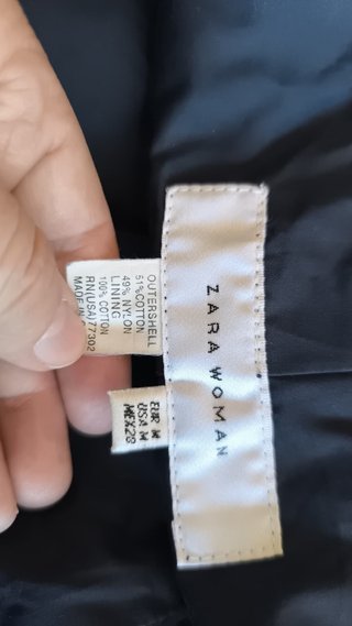 Parka Zara Azul Marino Impermeable Talla M