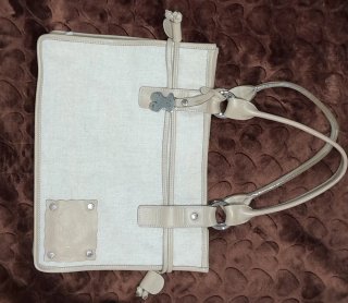 Bolso Tous Beige Lona y Piel Vintage